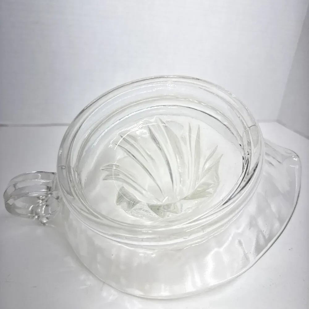 Vintage Glass Citrus Orange Juicer Reamer Clear Kitchen Tool Juice